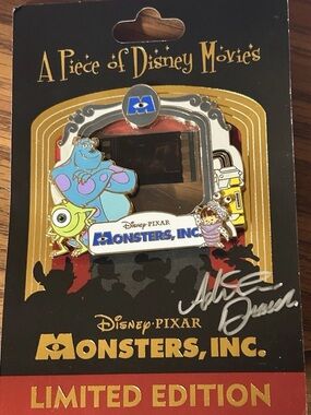 DISNEY A PIECE OF DISNEY MOVIES MONSTERS INC LE SIGNED NOS IN ORIGINAL PACKAGE